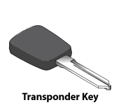 transponder key picture showing that there is a chip in the plastic head of the key